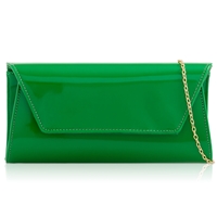Picture of Xardi London Green Large Patent Leather Clutch Bag