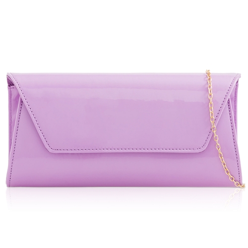 Picture of Xardi London Lilac Large Patent Leather Clutch Bag