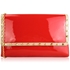 Picture of Xardi London Red Large Flapover Vinyl Clutch Bag
