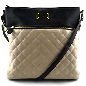 Picture of Xardi London Beige Quilted Cross Body Shoulder Bag