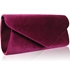 Picture of Xardi London Burgundy Velvet Sassy Faux Suede Envelope Clutch Bag