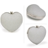 Picture of Xardi London Silver Glitter Small Heart Glitter Clutch Bag