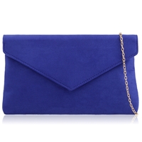 Picture of Xardi Royal Blue Large Flat Suedette Clutch