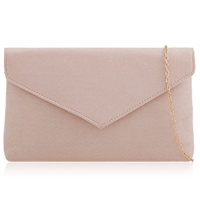 Picture of Xardi London Nude Large Flat Suedette Clutch