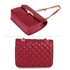 Picture of Xardi London Burgundy Flap Cross Body Bag Quilted Leather Style Satchel Bag