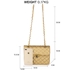 Picture of Xardi London Gold Flap Cross Body Bag Quilted Leather Style Satchel Bag