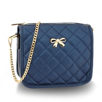 Picture of Xardi London Navy Style 2 Quilted Leather Style Satchel Bag