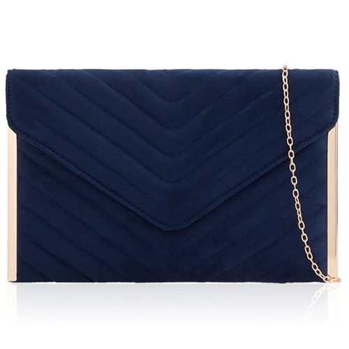 Picture of Xardi London Blue Chevron medium celebrity flat envelope handbag