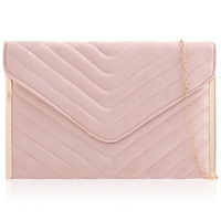 Picture of Xardi London Pink Chevron medium celebrity flat envelope handbag