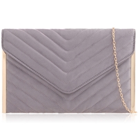 Picture of Xardi London Grey Chevron medium celebrity flat envelope handbag