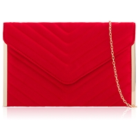 Picture of Xardi London Red Chevron medium celebrity flat envelope handbag