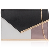 Picture of Xardi London Black White medium celebrity flat envelope handbag