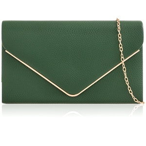 Picture of Xardi London Green Faux Leather Women Envelope Clutch Bag
