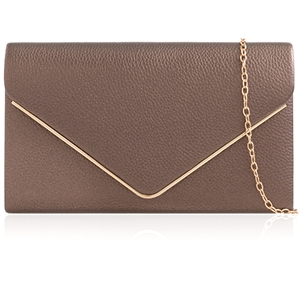 Picture of Xardi London Pewter Faux Leather Women Envelope Clutch Bag