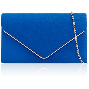 Picture of Xardi London Royal Blue Faux Leather Women Envelope Clutch Bag