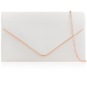 Picture of Xardi London White Faux Leather Women Envelope Clutch Bag