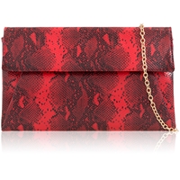 Picture of Xardi London Burgundy Large Faux Snakeskin Clutch Bag