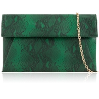 Picture of Xardi London Green Large Faux Snakeskin Clutch Bag