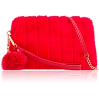 Picture of Xardi London Red Wrist-let Bag Small Faux Fur Cross-Body Bag 