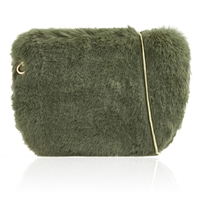 Picture of Xardi London Green Small Bag  Small Faux Fur Cross-Body Bag 