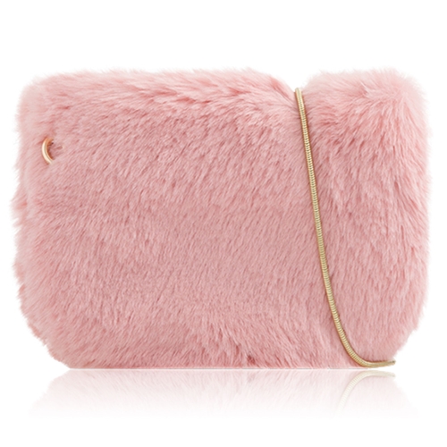 Picture of Xardi London Pink Small Bag Small Faux Fur Cross-Body Bag 