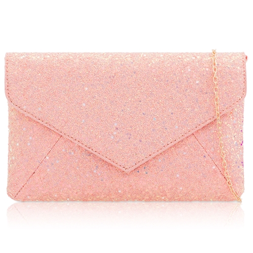 Picture of Xardi London Pink Flat Mermaid Glitter Sequin Party Bag