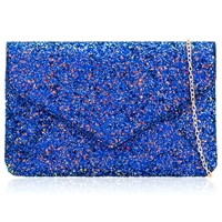 Picture of Xardi London Royal Blue Flat Mermaid Glitter Sequin Party Bag