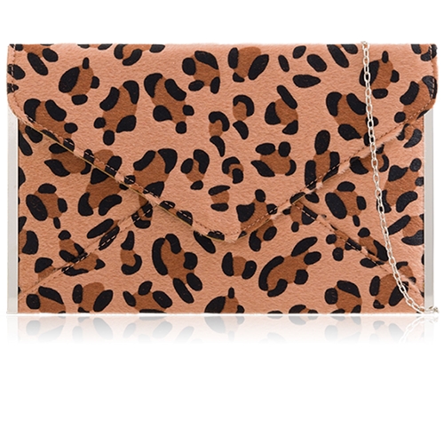 Picture of Xardi London Dark Leopard medium celebrity flat envelope handbag