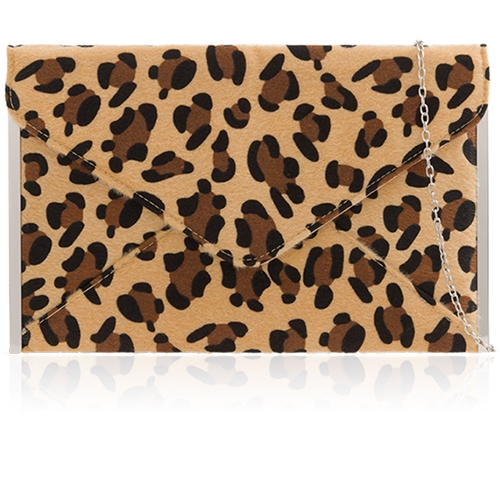 Picture of Xardi London Leopard medium celebrity flat envelope handbag