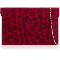 Picture of Xardi London Red Leopard medium celebrity flat envelope handbag