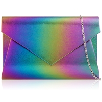 Picture of Xardi London Blue/Multi Envelope Shimmer Rainbow Evening Bag