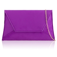Picture of Xardi London Purple Large Flat Suede Diagonal Envelope Clutch Bag 