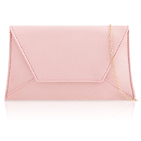 Picture of Xardi London Blossom Pink Large Flat Suede Diagonal Envelope Clutch Bag 