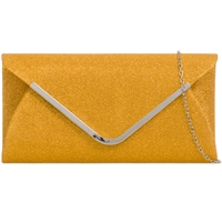Picture of Xardi London Yellow Glitter Fabric Envelope Bar Clutch