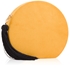 Picture of Xardi London Mustard Round Hard Faux Suede Clutch 