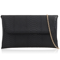 Picture of Xardi London Black Croc Synthetic Leather Clutch Bag