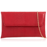 Picture of Xardi London Red Croc Synthetic Leather Clutch Bag