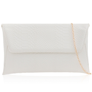 Picture of Xardi London White Croc Synthetic Leather Clutch Bag