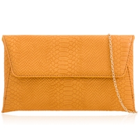 Picture of Xardi London Yellow Croc Synthetic Leather Clutch Bag