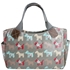 Picture of Xardi London Grey Dog Pattern Womens Designer Oilcloth Day Bags Ladies Shoulder Cross Body Handbags Girls New