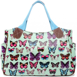 Picture of Xardi London Green Butterfly Womens Designer Oilcloth Day Bags Ladies Shoulder Cross Body Handbags Girls New