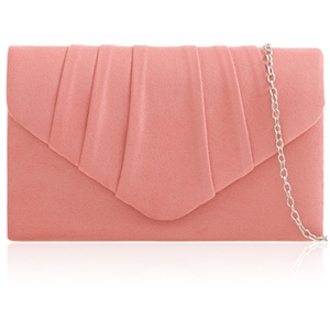 Picture of Xardi London Blossom Pink Faux Suede Leather Women Clutch 