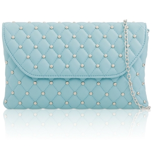 Picture of Xardi London Cyan Quilted Studded Women Evening Bag