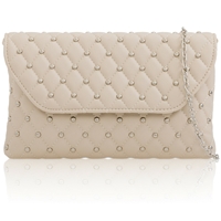 Picture of Xardi London Nude Quilted Studded Women Evening Bag