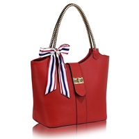 Picture of Xardi London Red Multi Charm Leather Satchel Handbag 