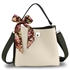 Picture of Xardi London Beige/Olive Multi Charm Leather Satchel Handbag 