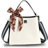 Picture of Xardi London White/Black Multi Charm Leather Satchel Handbag 