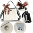 Picture of Xardi London White/Black Multi Charm Leather Satchel Handbag 