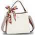 Picture of Xardi London White/Pink Multi Charm Leather Satchel Handbag 