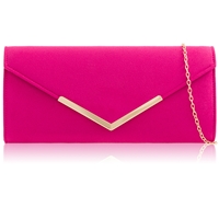 Picture of Xardi London Rose V-Shaped Faux Suede Leather Clutch